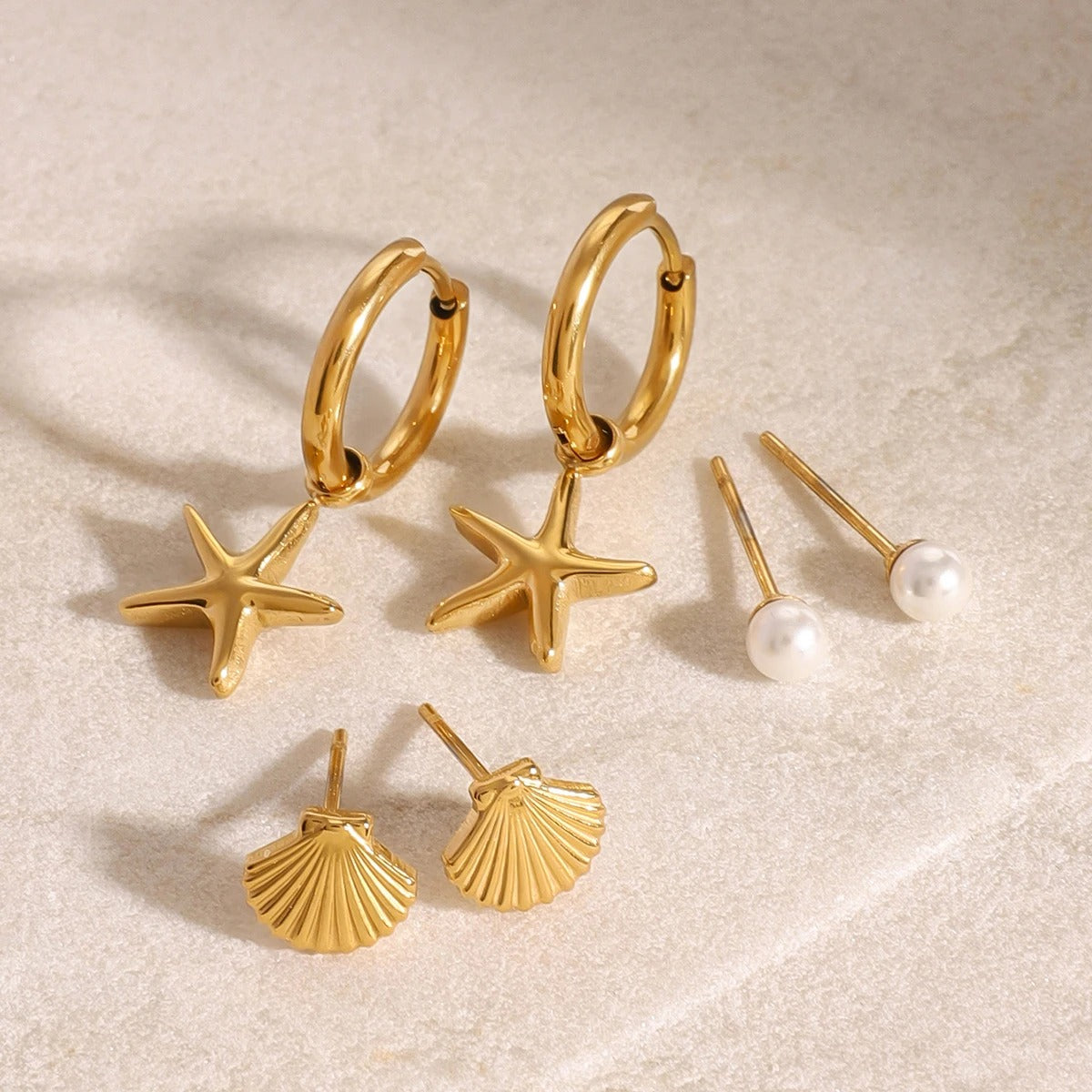 Lot 3 Paires Boucles D'oreilles Acier Inoxydable