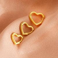 Lot 3 Paires Boucles D'oreilles Créoles Cœurs