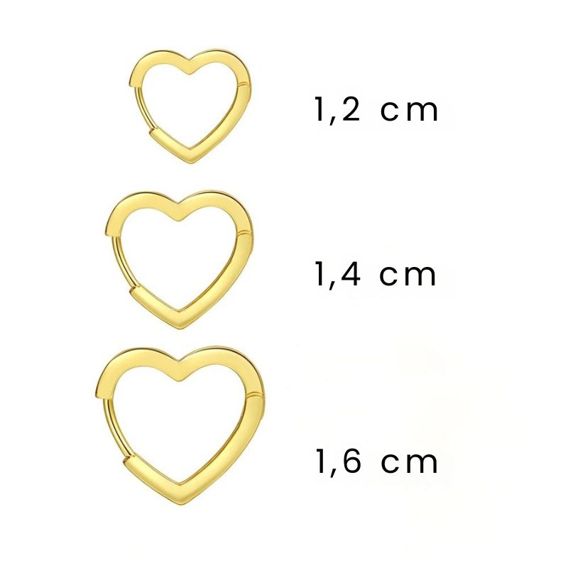 Lot 3 Paires Boucles D'oreilles Créoles Cœurs