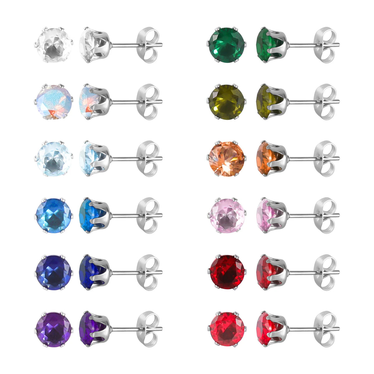 Lot de Douze Paires Boucles d'Oreilles Chirurgicals Fines et Élégantes Image