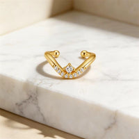 Monoboucle D'oreille Ear Cuff - Zircon Argent