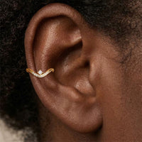 Monoboucle D'oreille Ear Cuff - Zircon Argent
