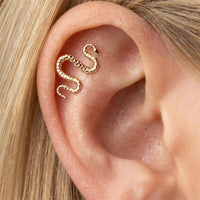 Monoboucle D'oreille Serpent Doré - Argent