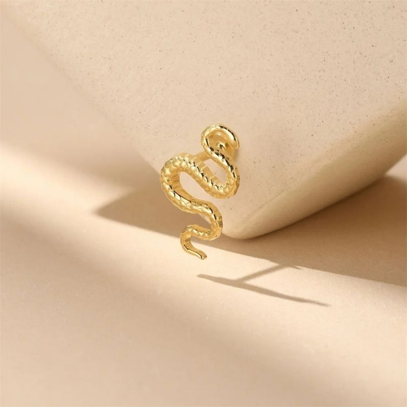 Monoboucle D'oreille Serpent Doré - Argent Image