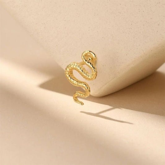 Monoboucle D'oreille Serpent Doré - Argent