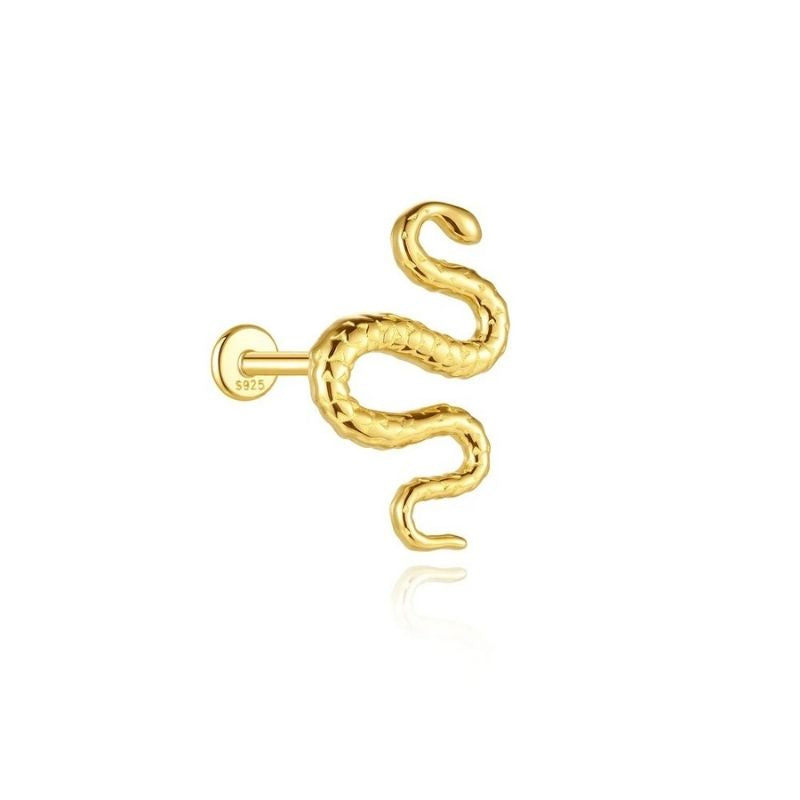 Monoboucle D'oreille Serpent Doré - Argent