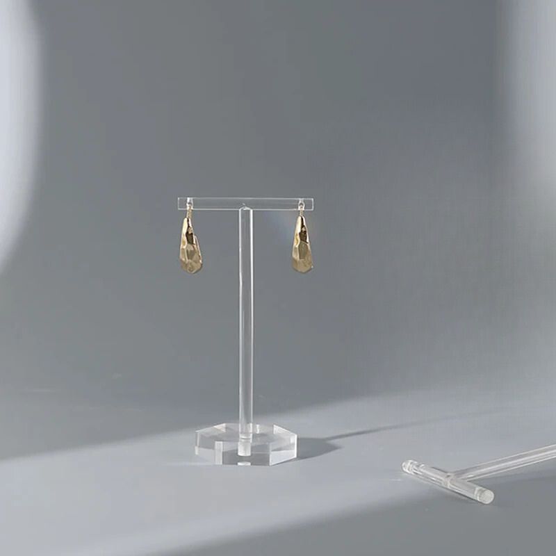 Porte Boucle D'oreille en Acrylique Transparent en Forme de T Image
