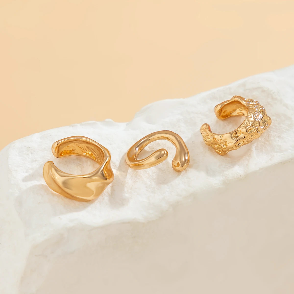 Ear cuff Ensemble 3 Pièces Dorées