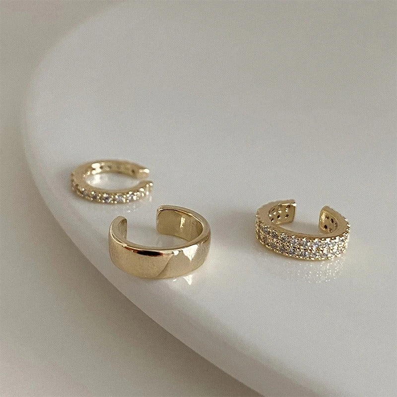 Trio Ear Cuff Femme Dorés et Délicats